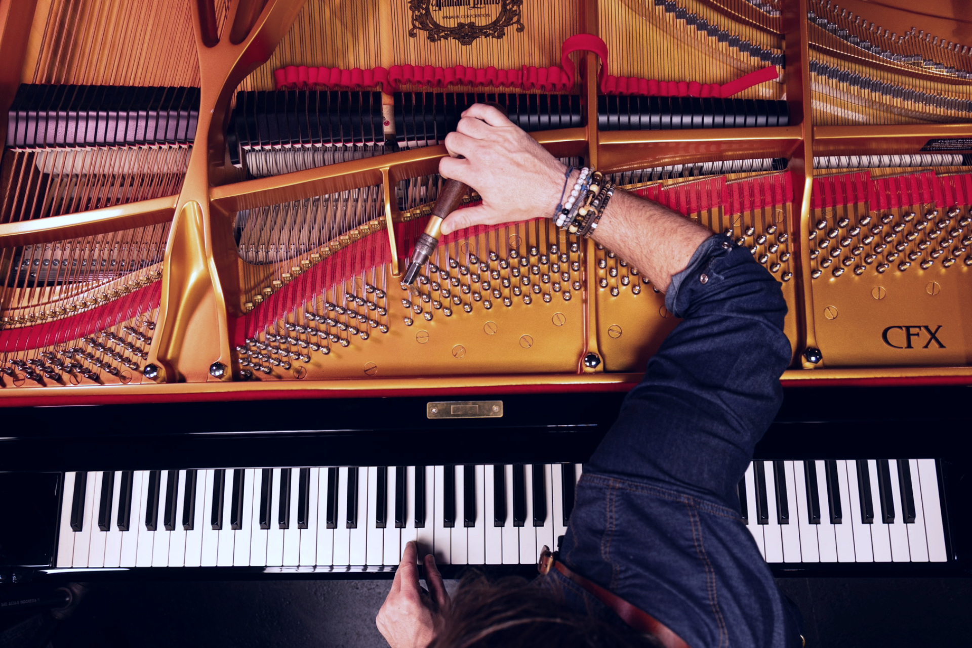 Tuning a CFX Grand pianos